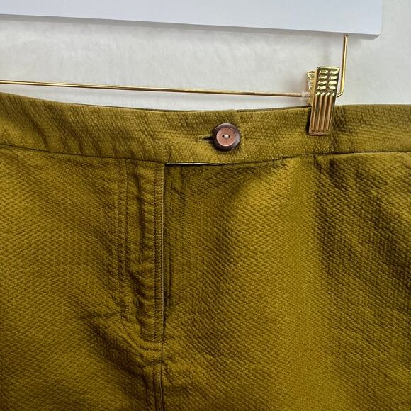 Vanessa Virginia Anthropologie Green Textured Mini Skirt with Pockets, Size 12 - Picture 8 of 11